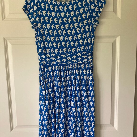 Boden Amelie Jersey Dress Bird Print 6R - Picture 4 of 9